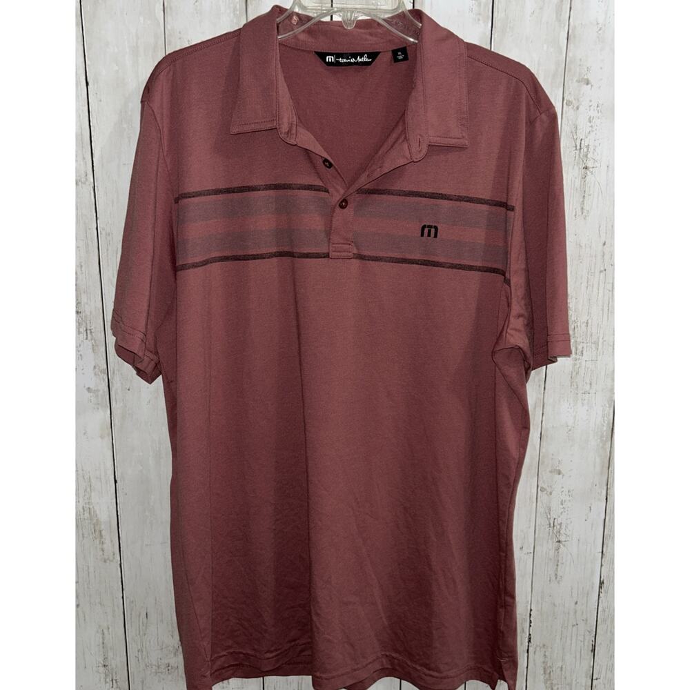 Travis Mathew Mens Golf Polo Shirt Collared Pink Pima Cotton Polyester XL Nice